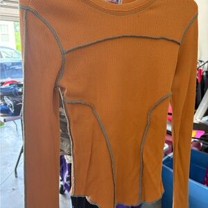 Urban Outfitters Orange Long Sleeve Top